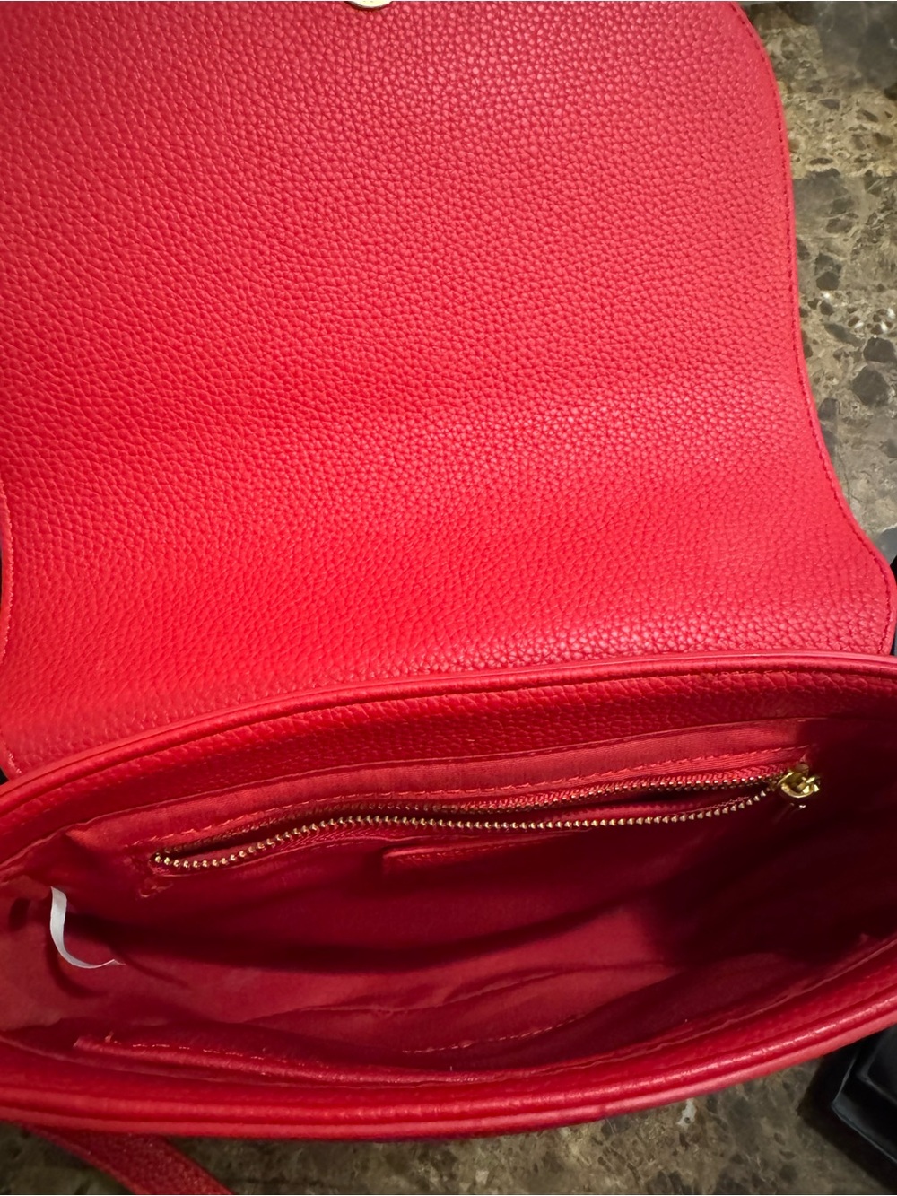 Glamsholic Red Leather Crossbody Bag with Card Holder - Picture 5 of 5